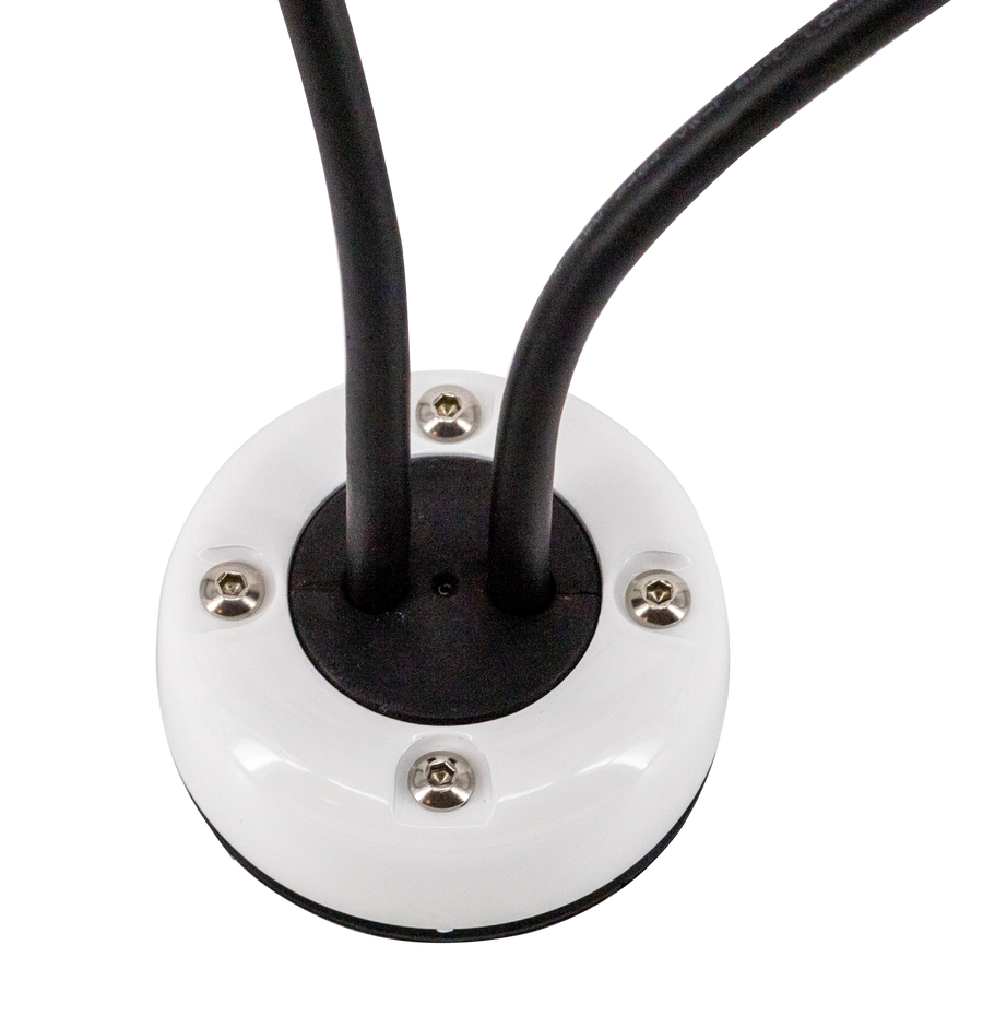 Waterproof standard vertical cable entry with durable design and secure fitting, with two wires installed.