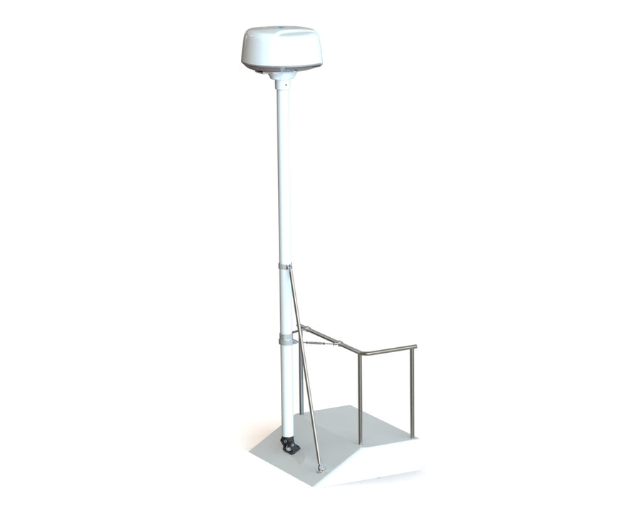 8' tall Seaview pole kit with mount for marine electronics.