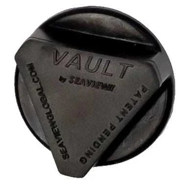 Vault boat drain plug with triangular ergonomic cap, no tools required.