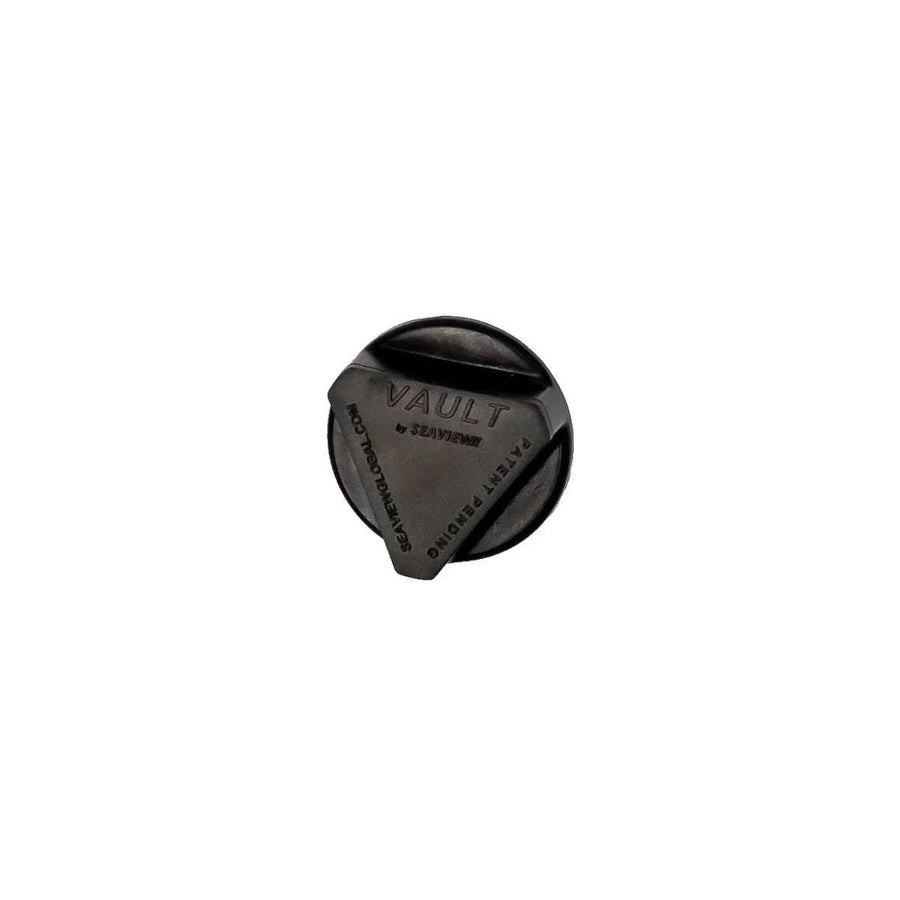 Vault boat drain plug with triangular ergonomic cap, no tools required.