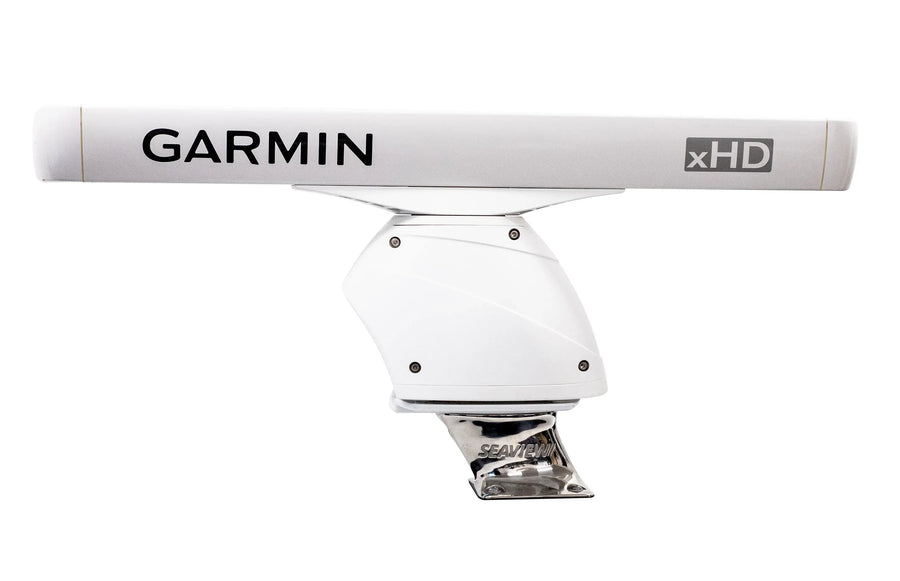 Seaview stainless steel radar mount with Garmin xHD device.