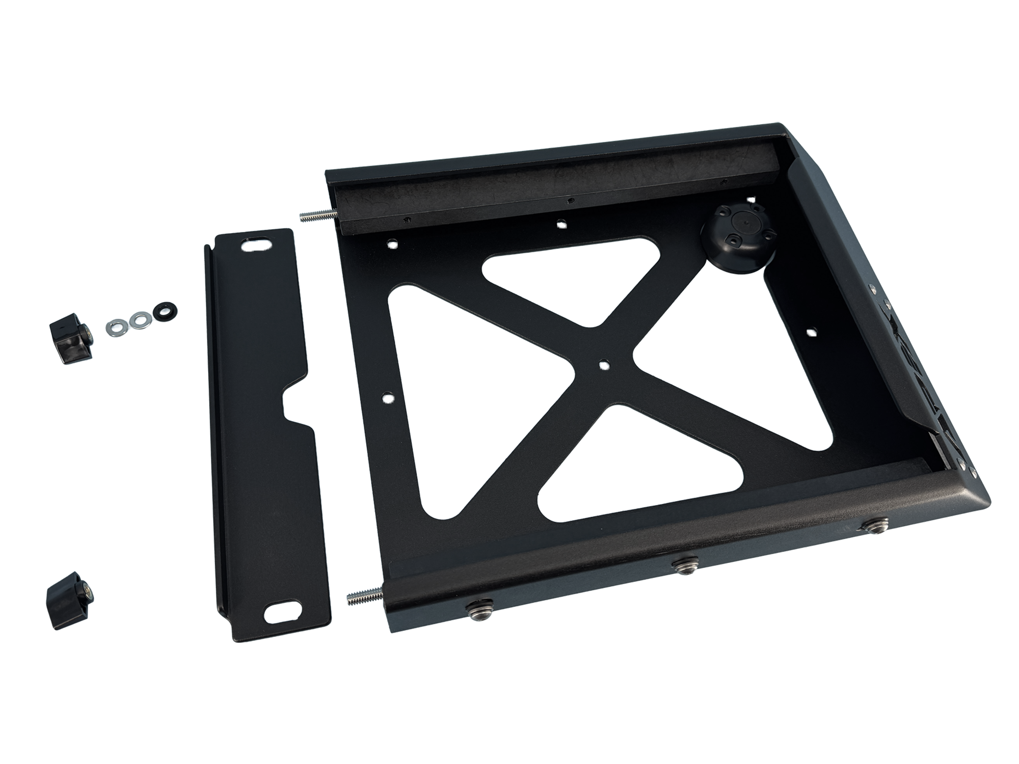 Starlink Mini Roof Mount on rugged vehicle roof showing compact, heavy-duty marine-grade aluminum construction and secure installation