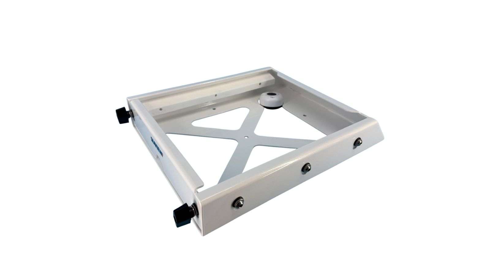 Starlink Mini Roof Mount installed on a rugged vehicle roof with black marine-grade aluminum base and compact design
