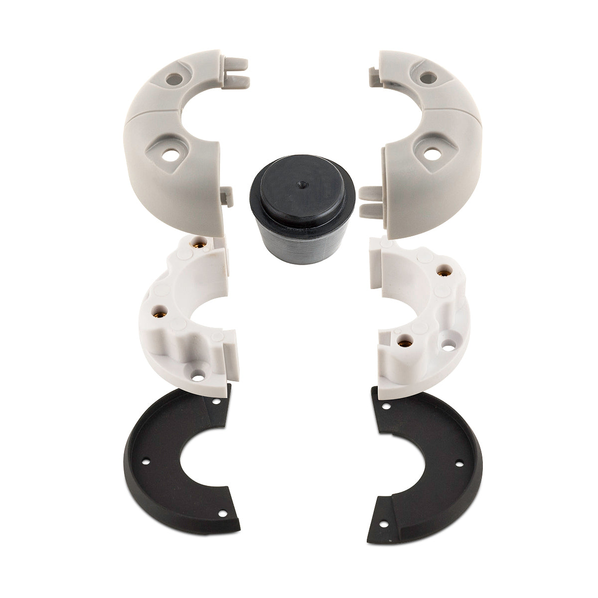 Retrofit vertical cable entry components for watertight installation.