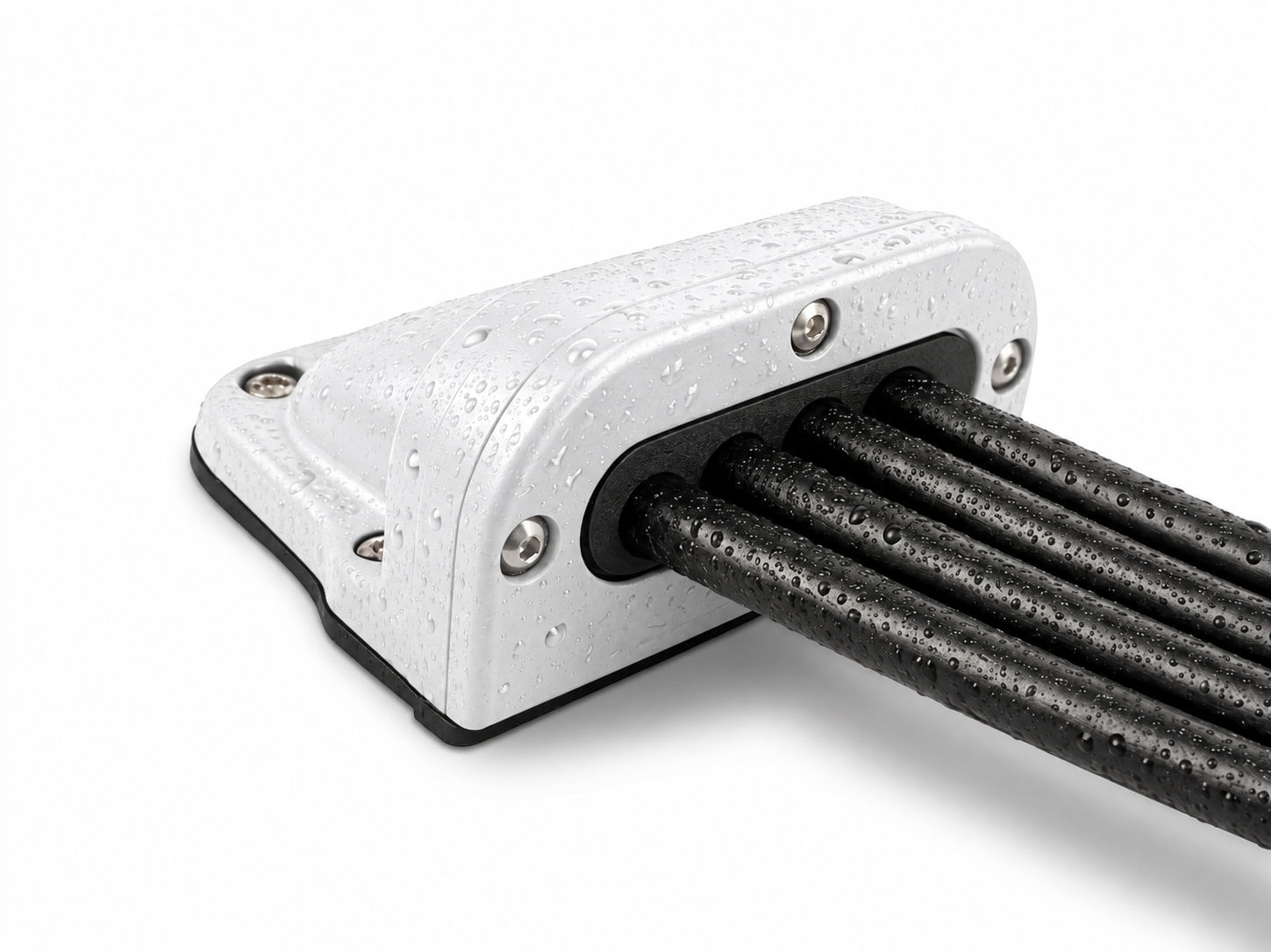 Seaview CGM1790W white horizontal multi-cable seal installed with cables