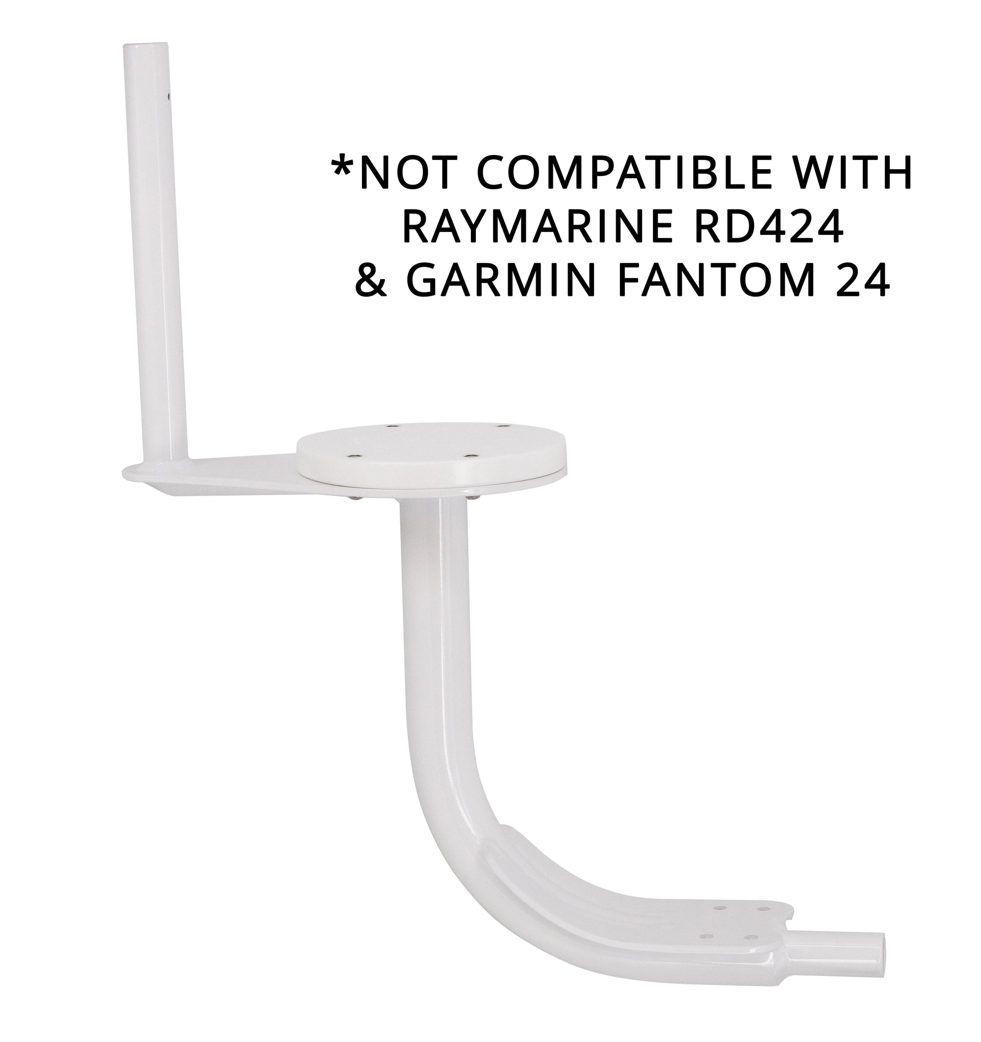 White Seaview light bar for thermal camera or search light made from aluminum, not compatible with Raymarine RD424 and Garmin Fantom 24.