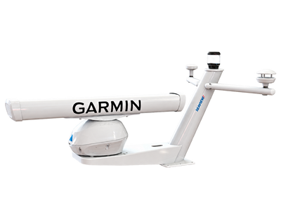 Seaview PMA200V2 tapered mast with Garmin open-array radar, isolated on a transparent background