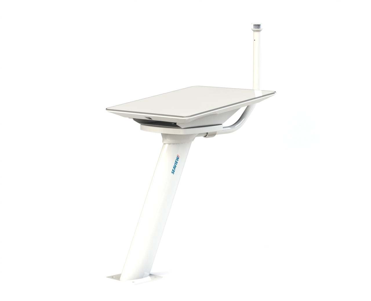 Seaview Starlink Flat HP Pedestal Mount with modular top for high performance terminals. Starlink boat mount