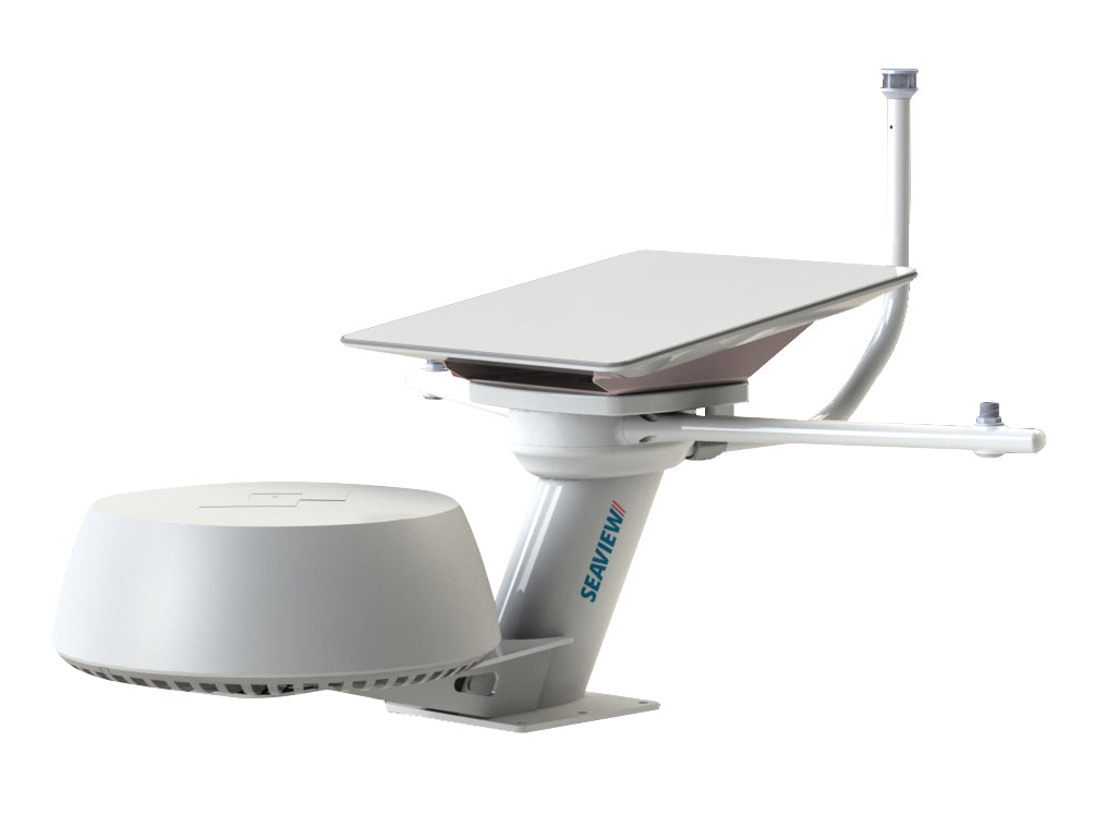 Seaview modular dual mounts for marine electronics, shown with Starlink Flat HP.