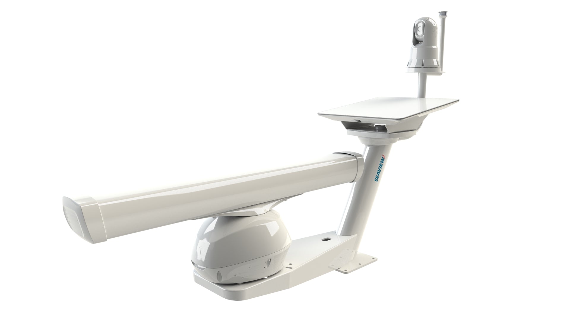 Modular dual mount for marine electronics with Starlink, a FLIR camera and a light