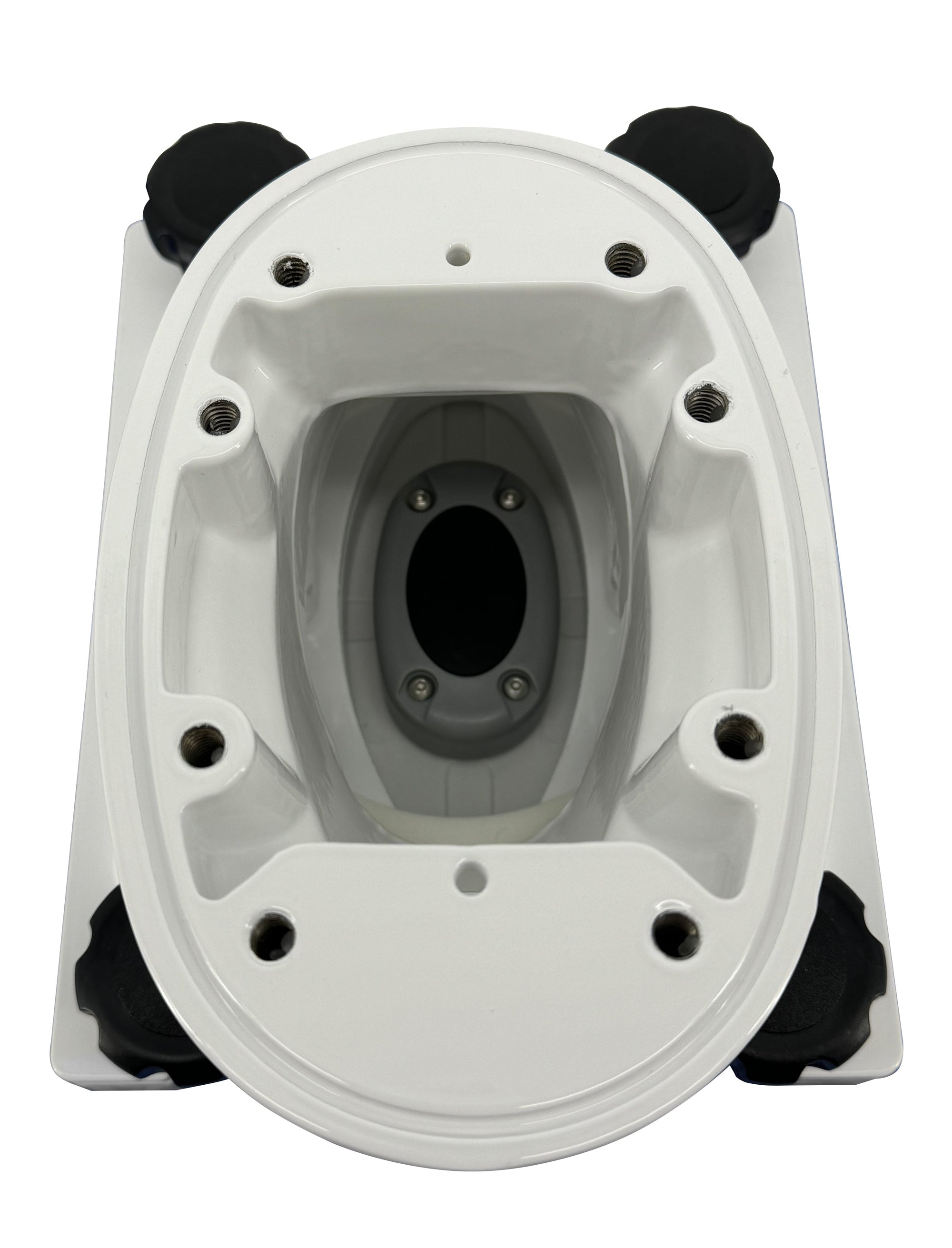 Removable base for Seaview mounts with self-draining waterproof design and easy-release knobs.