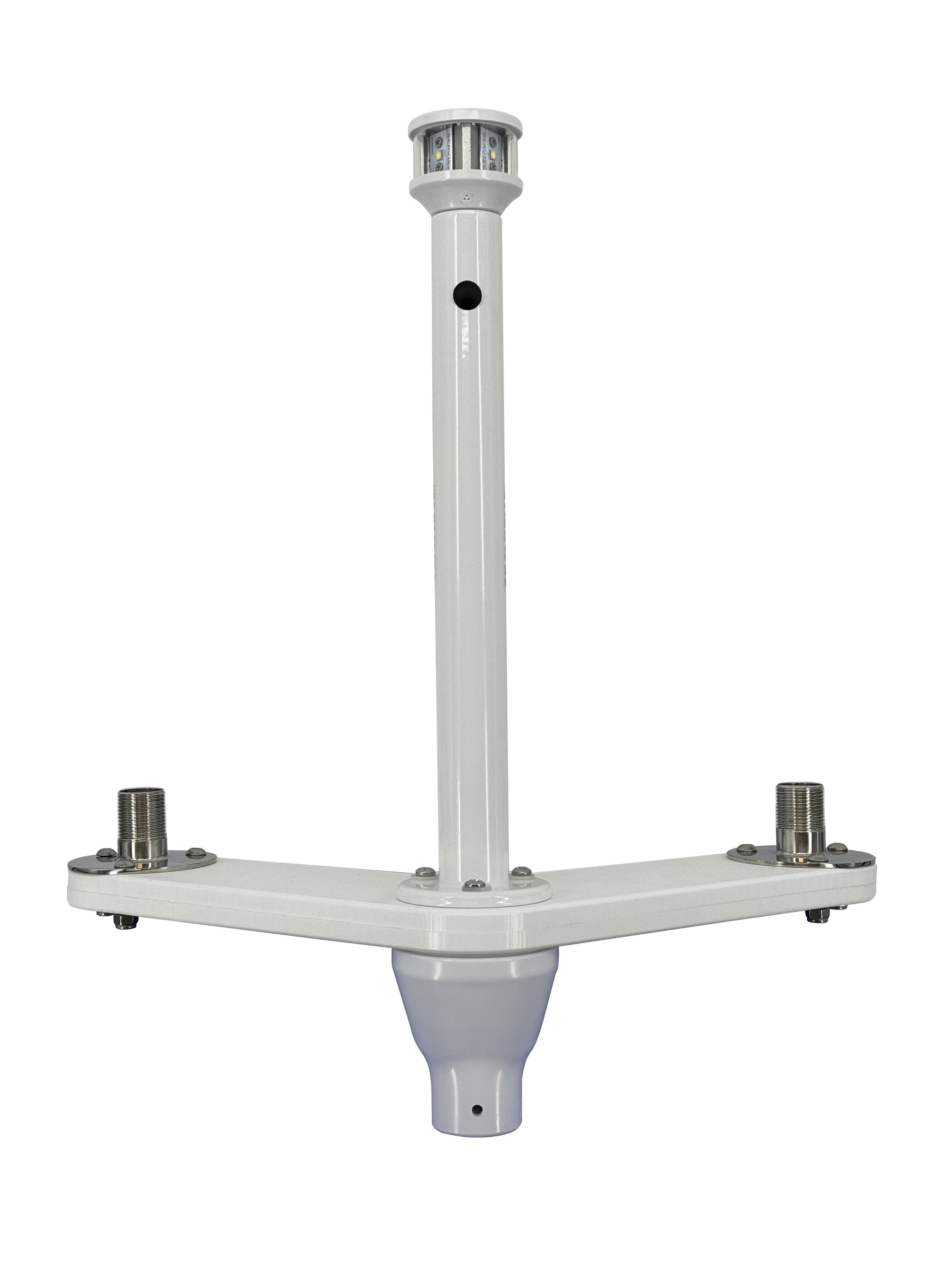 Seaview universal light bar top with 12" post and LED nav light for GPS or wind instrument.