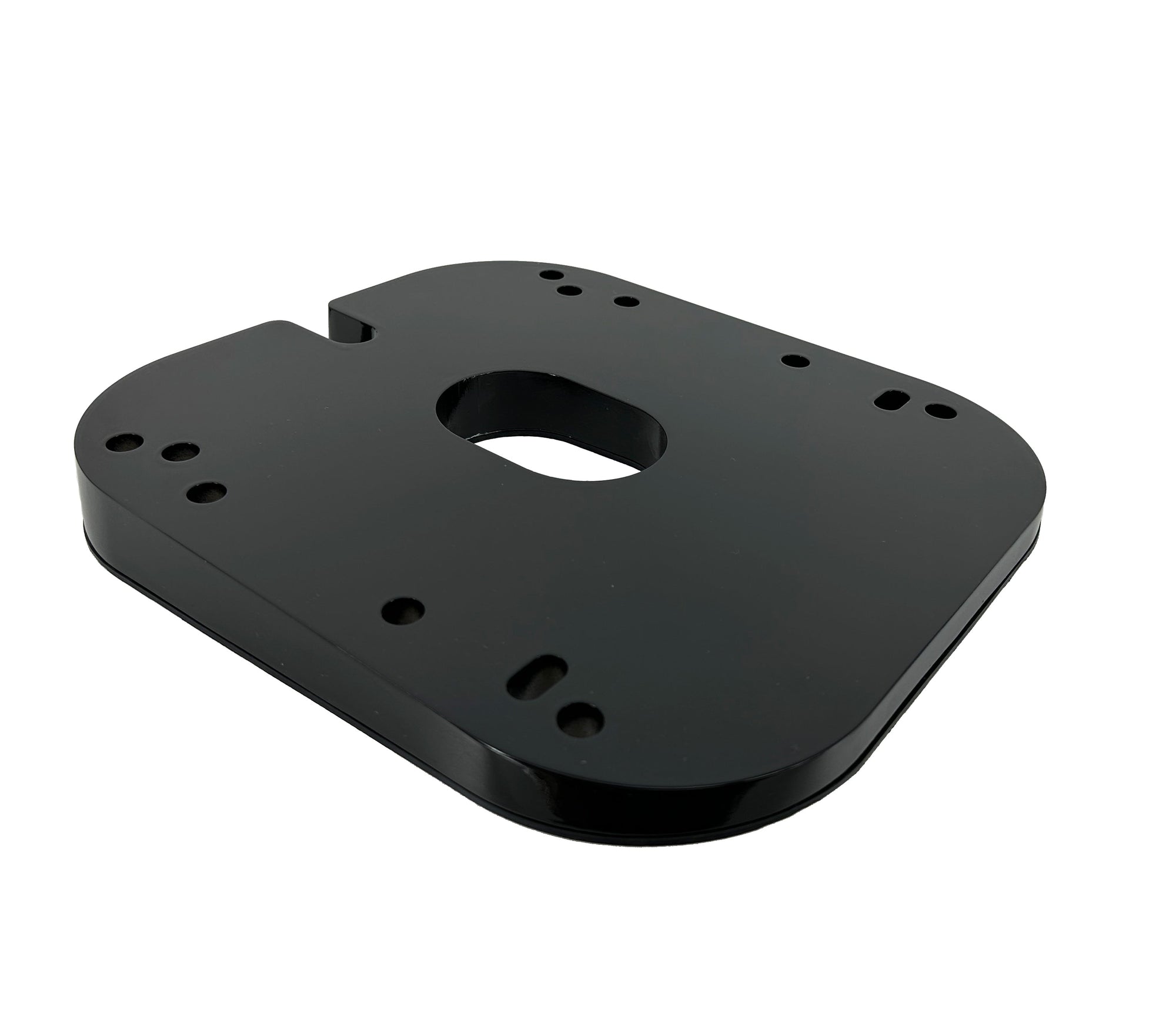 Radar wedge adapter plate, marine grade, black finish.