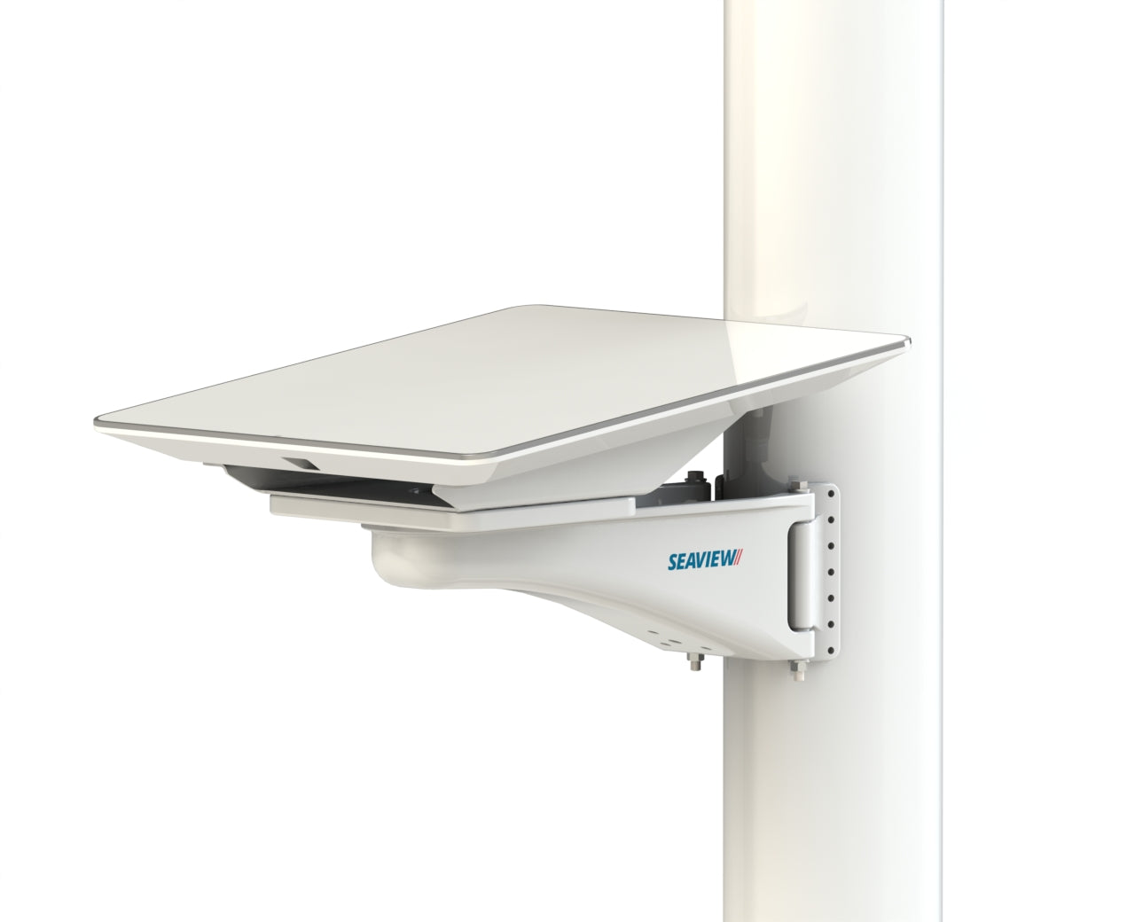 Seaview boat Mast Mount for Starlink Flat HP installation on mast.