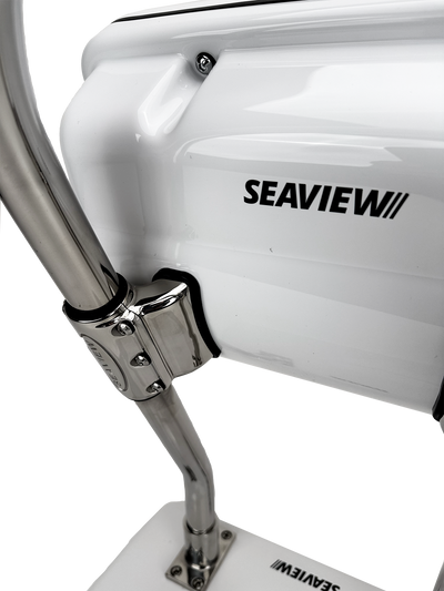 NavPod SailPod flush-mount marine electronics pod with stainless steel clamps and double gasket sealing.