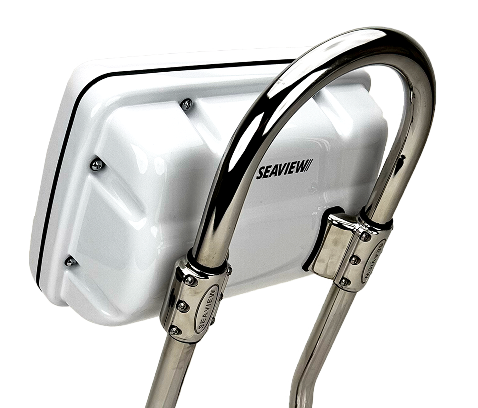 NavPod SailPod flush-mount marine electronics pod with stainless steel clamps for up to 11" guardrail