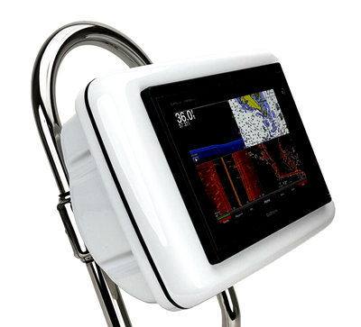 NavPod SailPod flush-mount marine electronics pod with stainless steel clamps and universal rail compatibility