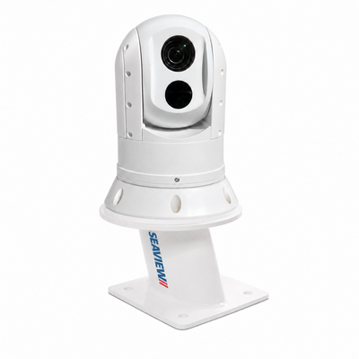 Iris ATOM camera shown on Seaview PMA5FMH7 5-inch aft-leaning mount with current Seaview logo; camera not included.