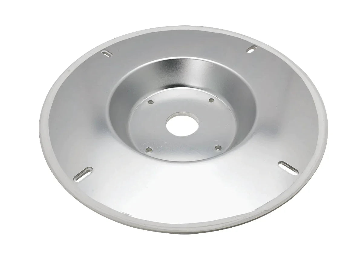 Low profile adapter with small mounting base and cable channel for satdome installation.