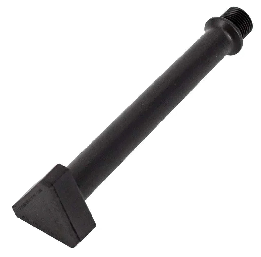 Vault center boat drain plug with triangular ergonomic cap, 8" length, fits 1/2 NPT transom garboards, floats, glass fiber reinforced ABS for strength.