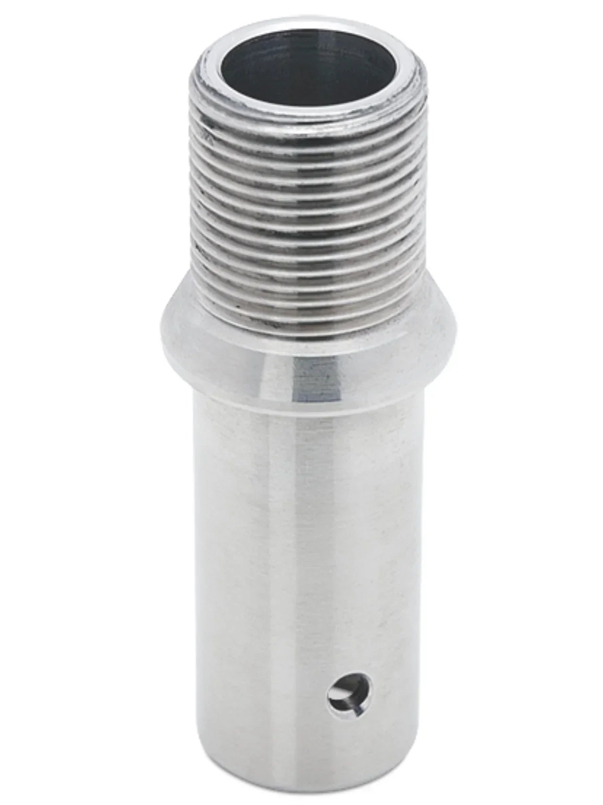 Stainless steel adapter for mounting GPS unit or wind transducer with standard 1-14 threads.