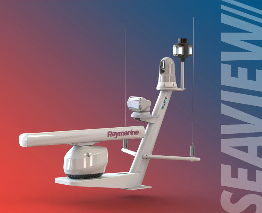 Seaview Custom Mast Model #75 with radar, spotlight, FLIR camera, and VHF antennae.