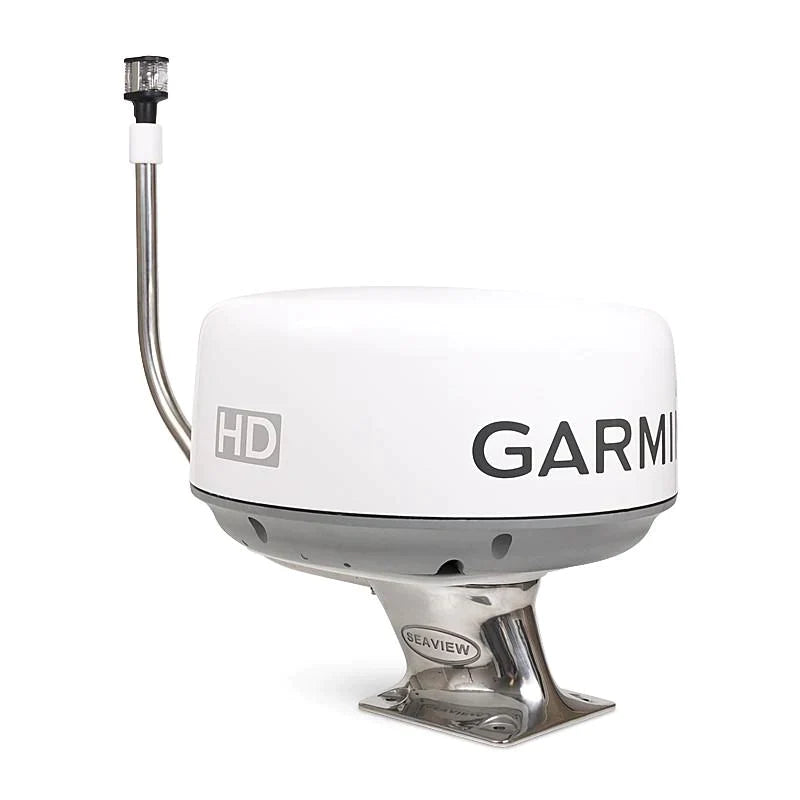 Stainless Steel Mounts-Stainless Steel Radar Mount-Seaview-Garmin-18" - 24" radar domes-Light bar with Perko 1197 anchor light-Seaview Global