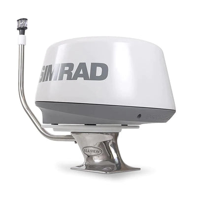 Stainless Steel Mounts-Stainless Steel Radar Mount-Seaview-Simrad-3G, 4G radar domes-Light bar with Perko 1197 anchor light-Seaview Global