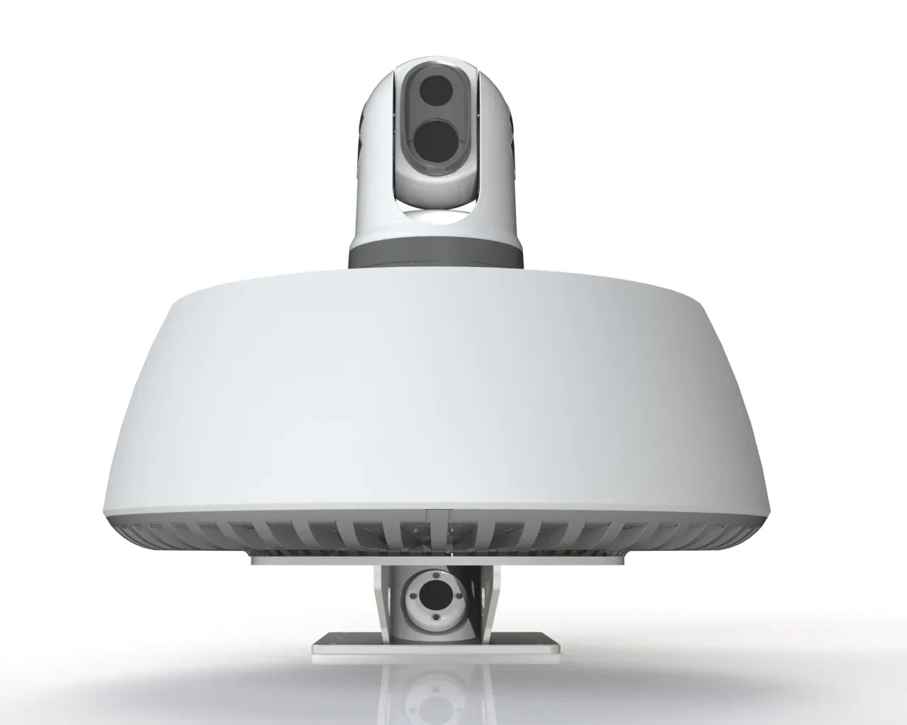 Seaview modular dual mounts for marine electronics, designed for satdomes and cameras, with separate top plate.