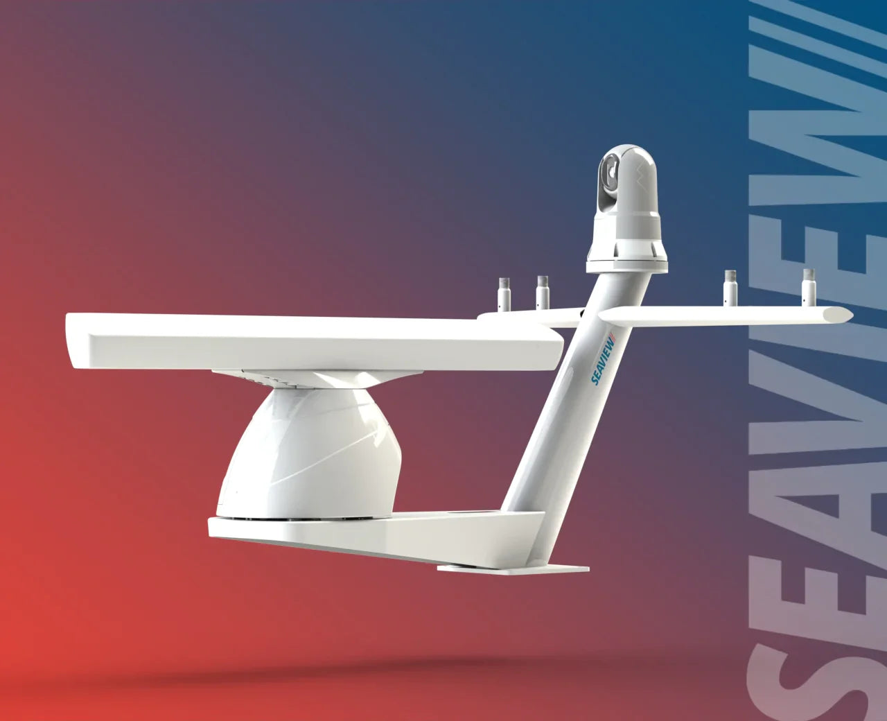 Seaview Model #78 custom tapered mast with spreaders for open array radar and FLIR camera.