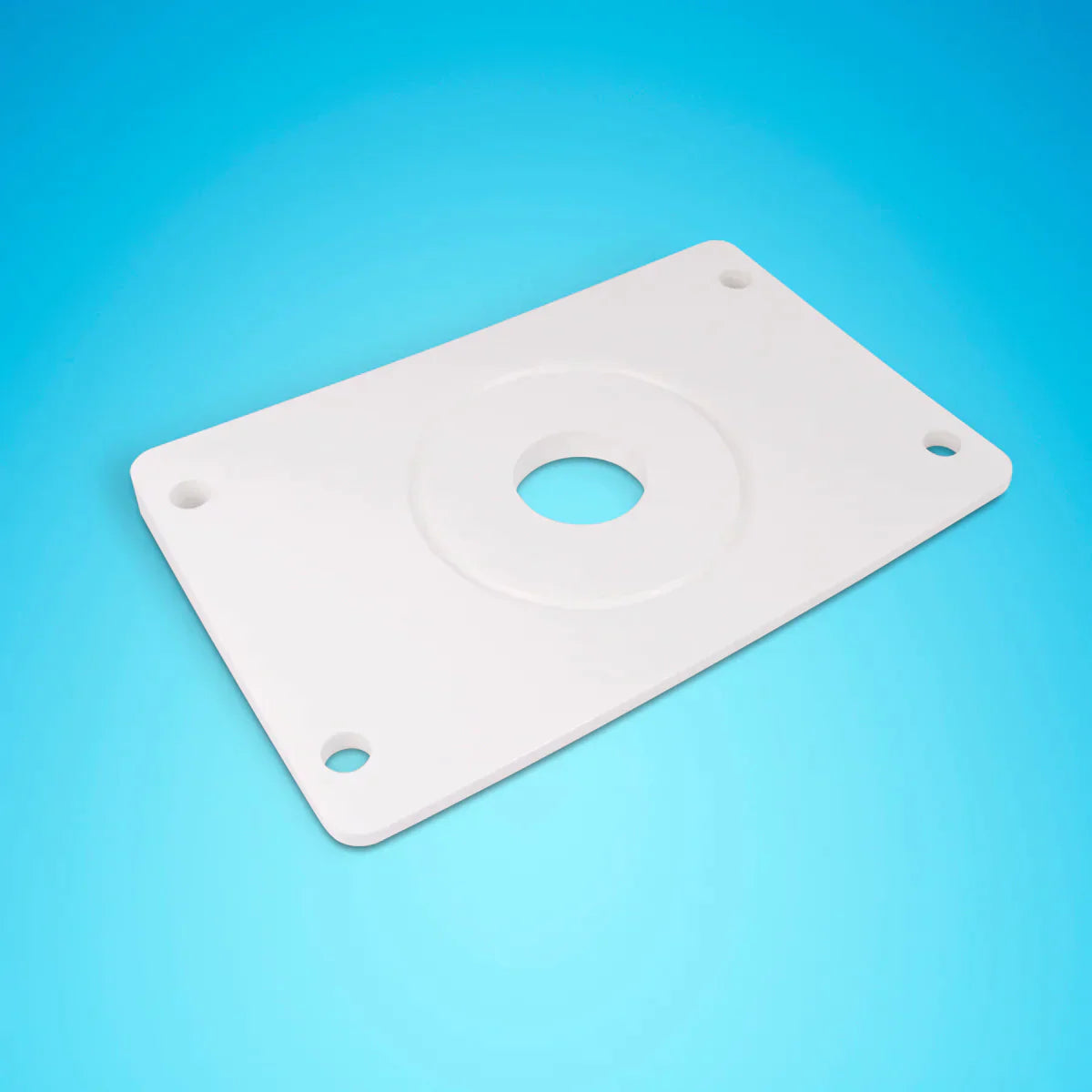 Radar wedge adapter plate for marine radar installation.