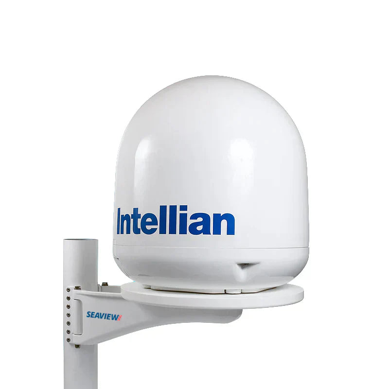 Seaview boat mast mount for KVH M5/TV5, Intellian i4, Raymarine 45STV, SeaKing 1800-HD/ will fit a mast 3 5/8 in. or larger