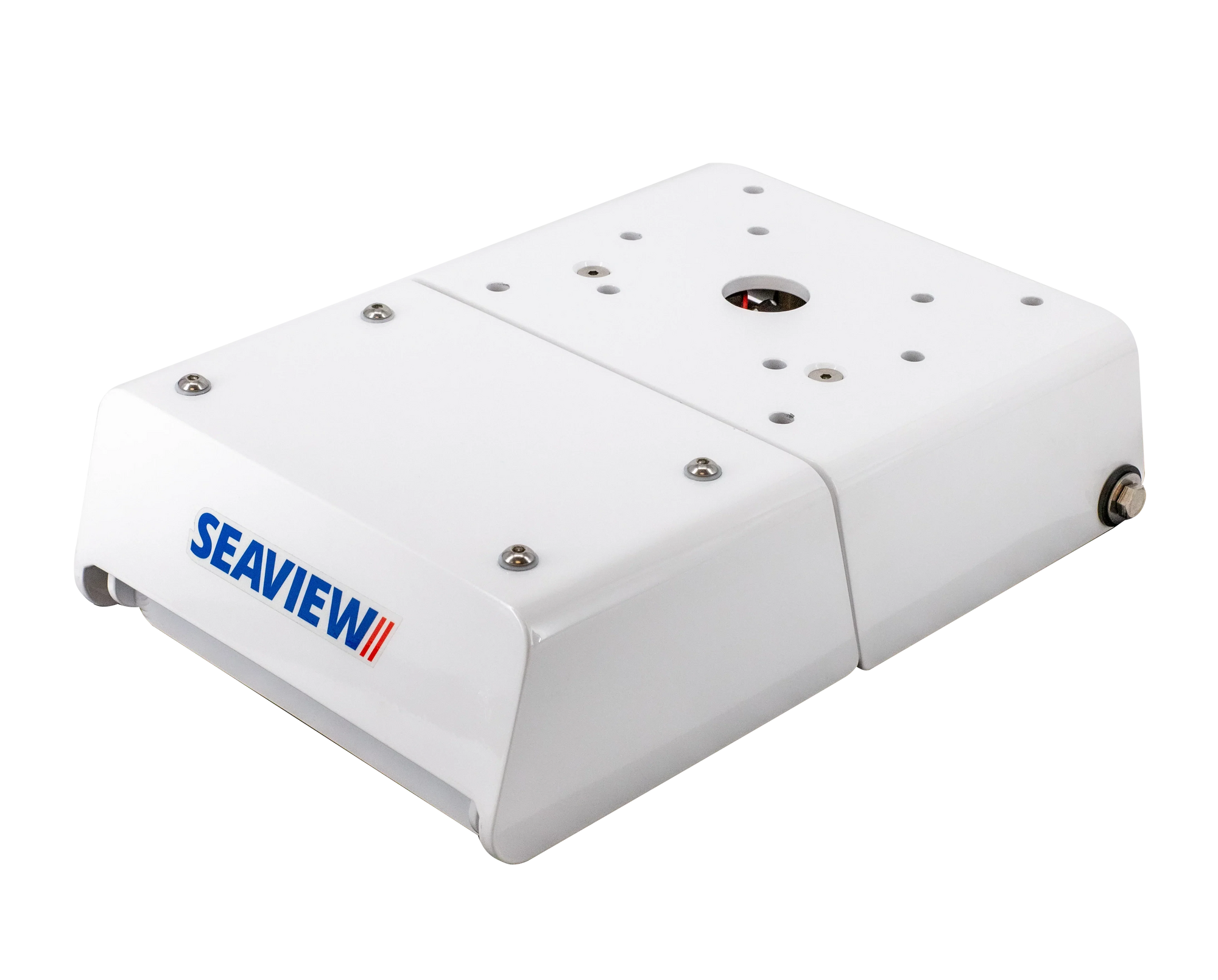 Seaview electrically actuated hinge base SVEHB1 in white.