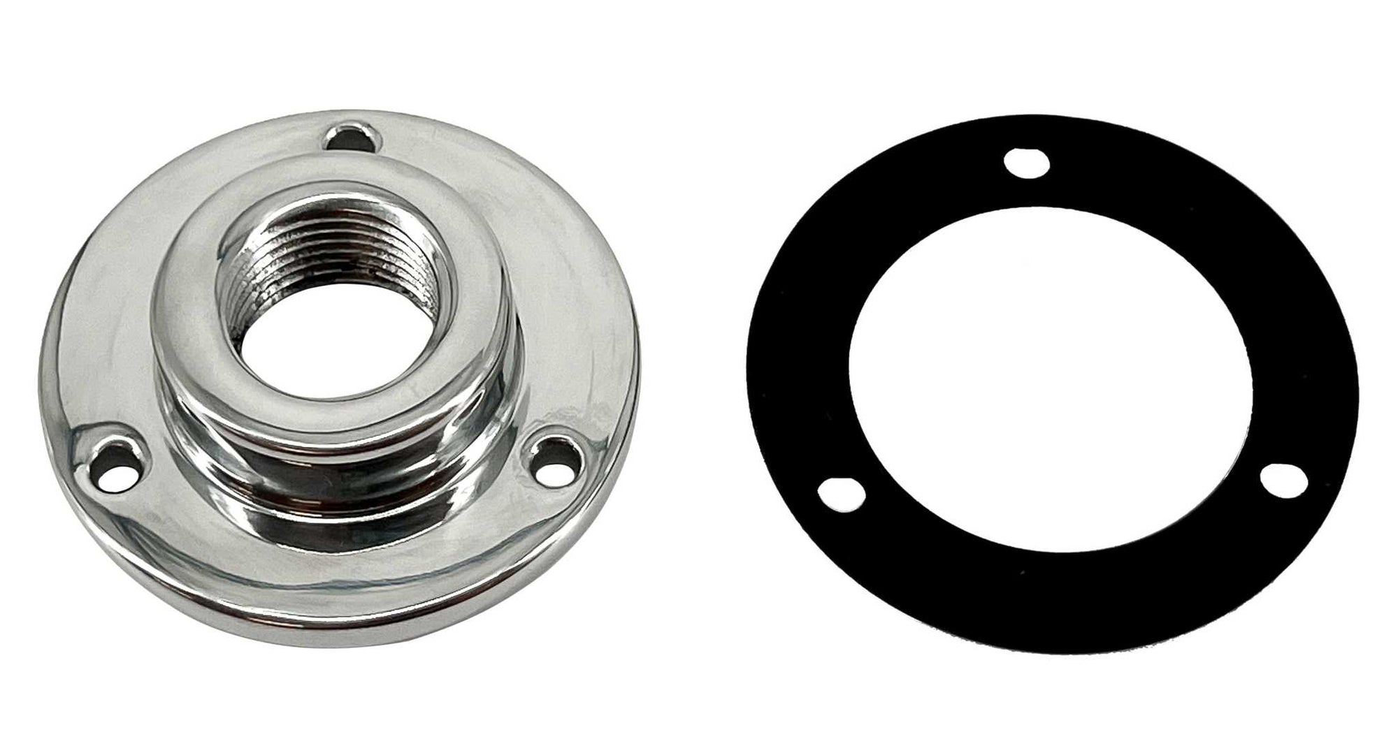 Vault Pro Center Boat Drain Plug with gasket and garboard, stainless steel, ergonomic cap, 8-inch length.