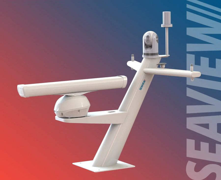 Seaview Model #79 tapered mast with spreaders for Garmin radar and FLIR camera.