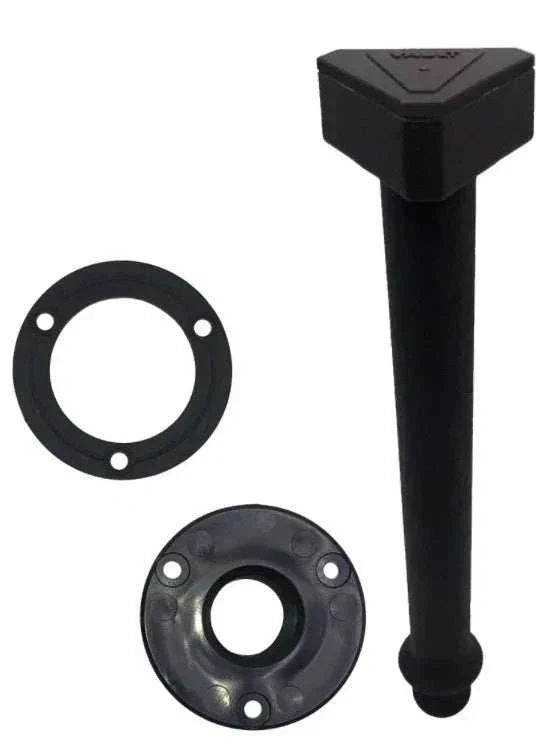 Vault Pro Center Boat Drain Plug with triangular ergonomic cap, 8-inch length, compatible with 1/2 NPT garboards.