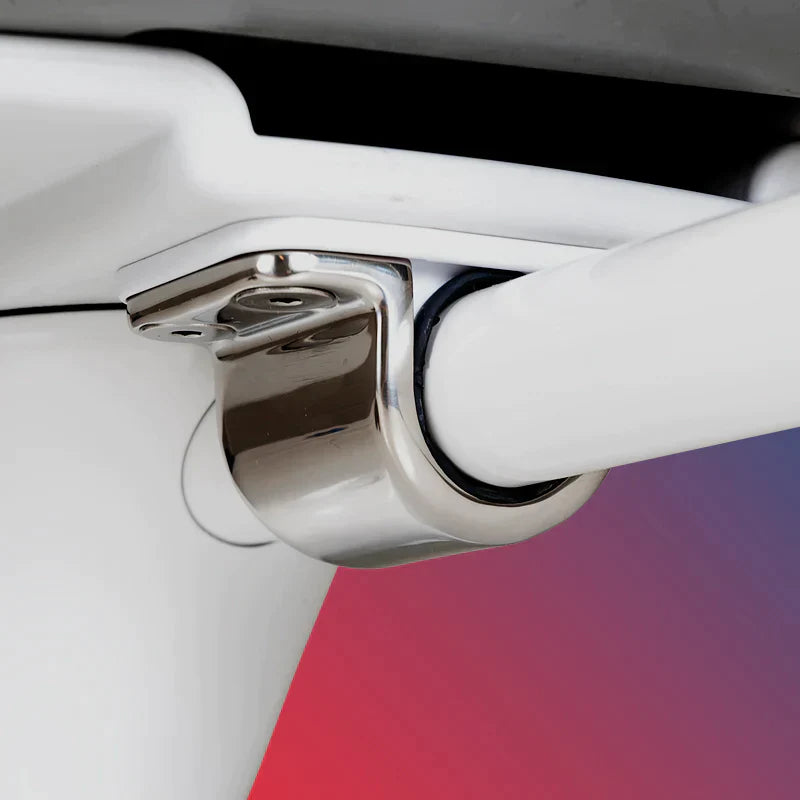 Stainless steel saddle kit for Seaview light bar installation.